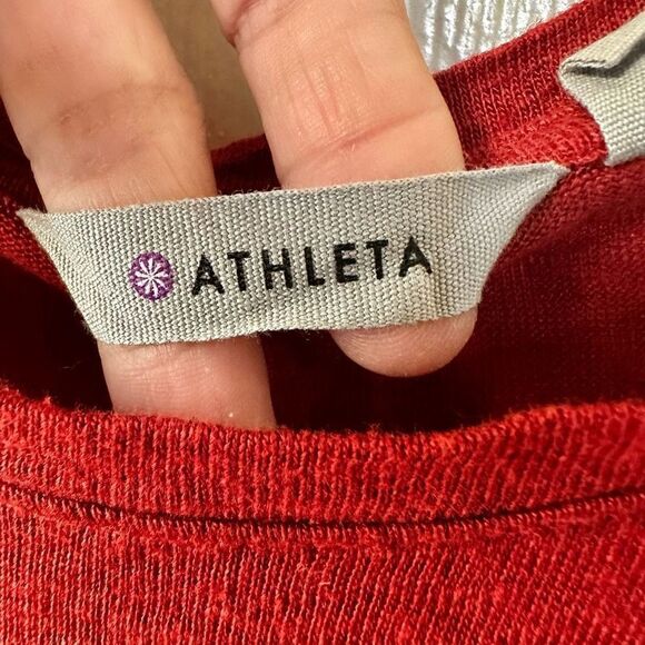 Athleta  red linen sleeveless top - Picture 7 of 9